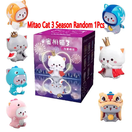 Mitao Cat 2/3/4 Season Lucky Cat Cheap Cute Cat Blind Box Toys Blind Bag Cartoon Figure Doll Children's Birthday Christmas Gift