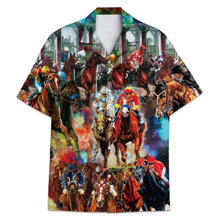 3D Print Funny Animal Hawaiian Shirts For Men Women Summer Short Sleeve Casual Relaxed-Fit Button Down Beach Shirt Mens Tshirt