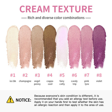 Case Cream Makeup Palette Set 8Colors/set Girly Room Accessories Makeup  Eye Shadow Palette Gift for Girl woman