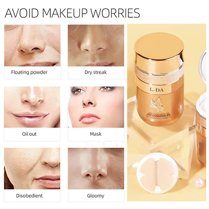Air Cushion CC Cream Moisturizing Foundation Concealer Long Lasting Waterproof Brighten BB Cream Isolation Base Makeup Cosmetics