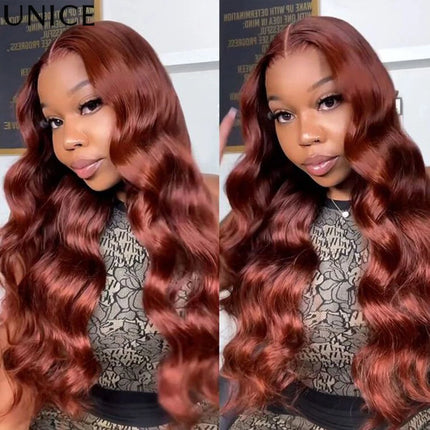 UNice Reddish Brown Body Wave 4x4 Lace Closure 1PC Free Part 100% Human Hair Closure 14-20 Inch