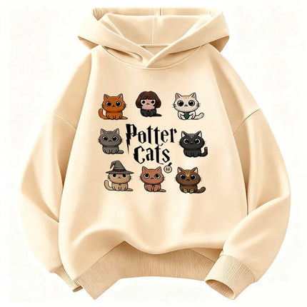 Potter Cat Graphic Hoodie Kids Cat Children's Sweatshirt Hoody for Boys Girls Autumn Winter Casual Hoodies