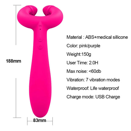 G-Spot Double Penetration 3 Motors Dildo Vibrator for Women Clit Stimulator Anal Vagina  Massager Penis Sex Toys for Couples