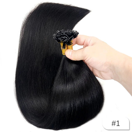 100% Human Hair for Women Straight Keratin Flat Tip Capsule High Quality Flat Tip Hair Extension Human Hair Natural 613# Ombre