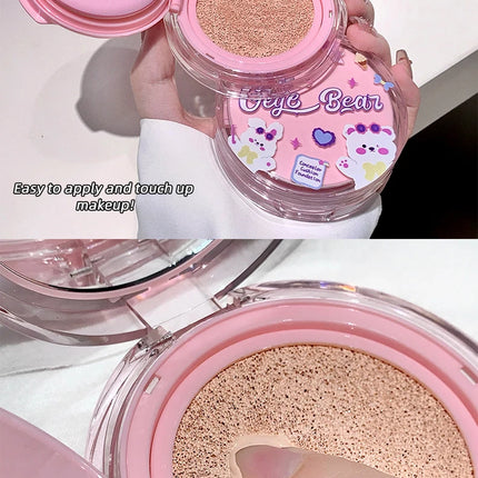 Gege Bear Clear  Air Cushion Cream, Natural, Hydrating, Long-Lasting, Coverage for Dry and Oily Skin Types to Even Skin Tone