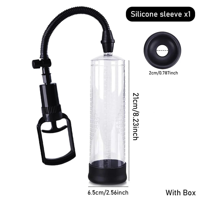IPX7 Waterproof Electric Penis Pump for Enlargement Man Vacuum Pump Enlargement Extend Pump 4 Suction Levels 2 Silicone Sleeves