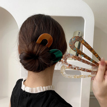 French Styles Hair Forks Hair Sticks Acetic Acid U-Shape Hair pins Bun Women Girls Vintage Hairstyle Hair Accessories Headband