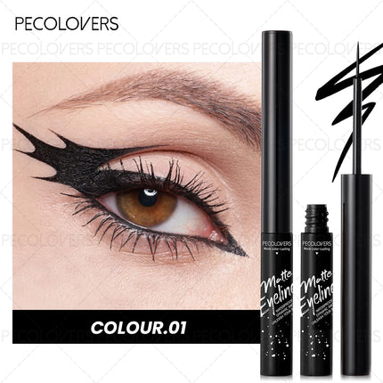 1PC Matte Colored Liquid Eyeliner Pen, Quick Drying, Smooth, Black/brown/blue, for A Charming Halloween Christmas Eye Makeup