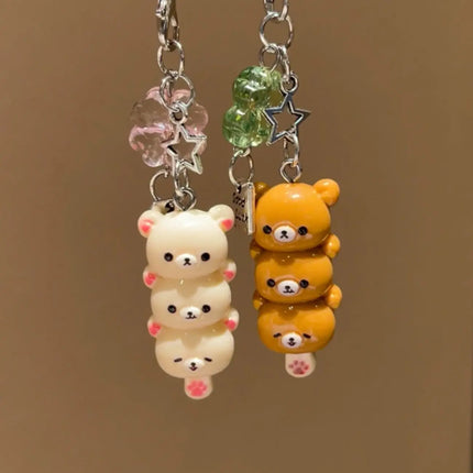 Cute Bear Phone Charms Pendant Kawaii Anime Keychain Accessories For Keys Schoolbag iPhone 17Promax Airpods Ins Korea New Y2K