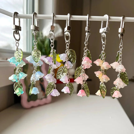 Lily of the Valley Keychain | Bag Charms, Handmade | Flowers, Aesthetics, Cute, Girly, Lily of the Valley | Gifts for Her