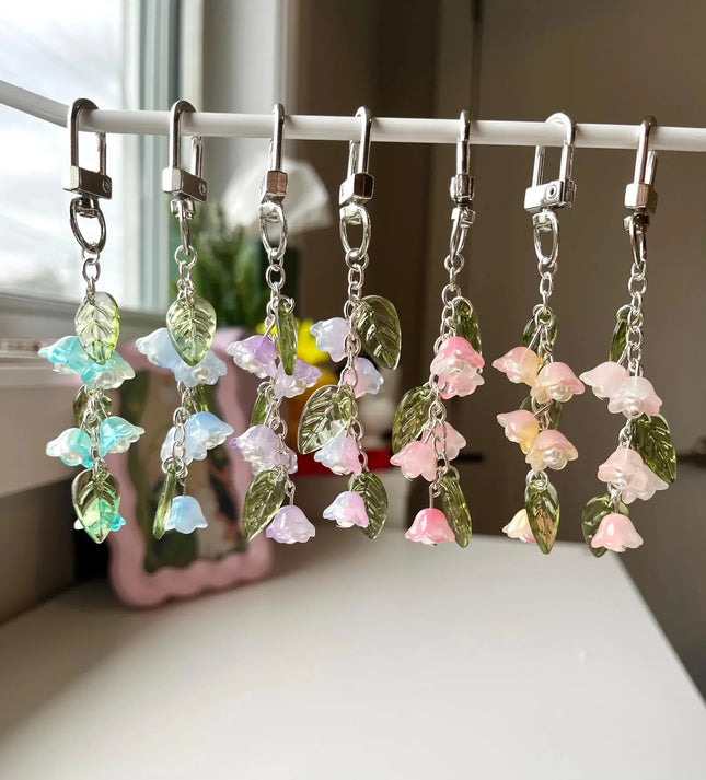 Lily of the Valley Keychain | Bag Charms, Handmade | Flowers, Aesthetics, Cute, Girly, Lily of the Valley | Gifts for Her
