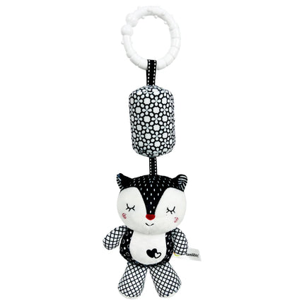 Stroller Bed Crib Hanging Bell Plush Doll Baby Infant Rattles Newborn Black White Visual Grab Ability Training Toy for Bebe Gift