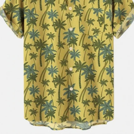 Casual Beach Men's Short Sleeve Shirt Comfortable 3d Digital Printing Pattern Polyester 100% Fashionable Clothing Top