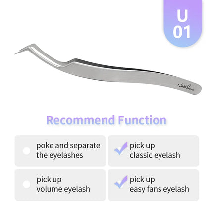 NATUHANA  Eyelash Extensions Tweezers Lash Artists High Precision Stainless Steel Superhard Anti-Static Tweezers Makeup Tools