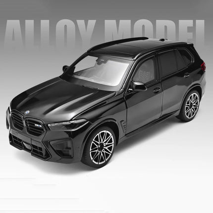 1:24 BMW X5M X5 SUV Alloy Car Model Diecast Metal Off-road Vehicles Car Model High Simulation Sound and Light Childrens Toy Gift
