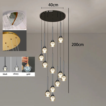 Modern home decoration crystal chandelier, stair Pendant lamp, living room Pendant lights, interior lighting