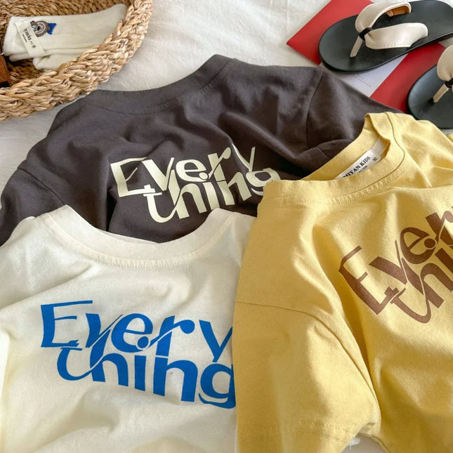 2025 Summer Baby Cute Letter Print T Shirts For Boys Girls Children Short Sleeve T-Shirts Infant Kids Loose Casual Top Clothes