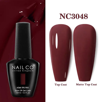 NAILCO 15ml Red Color Series Gel Varnish Coffee Gel Nail Polish Maximalism Reddish Gellak Design Brown Lacquer Nail Art Manicure