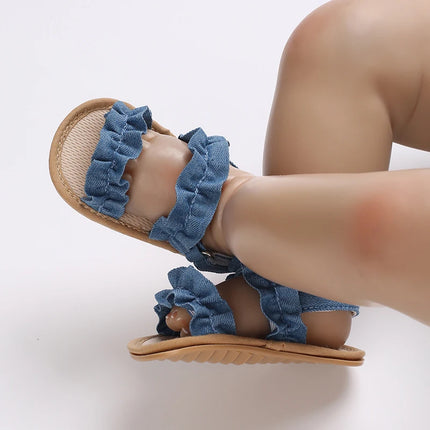 0-18 months cute baby shoes summer small fresh blue bow princess shoes sandals soft and comfortable soles slip walking shoes