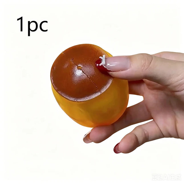 Caramel Pudding Crunchy Moldable Stress Ball Fidget Toy Crispy Squishy Squeeze Toy Round Blocks Filled ASMR Anti Stress Gift Toy