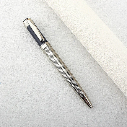 1pc Luxury Metal Round Ballpoint Pen | Retractable Stainless Steel Painted Ballpoint Pen, Elegant Signature Pen | Gift Choice