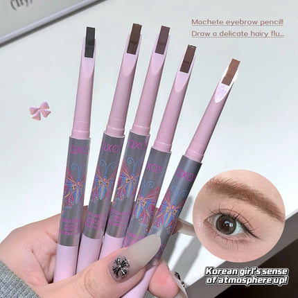 QXQY Dual-Head Eyebrow Pencil And Dye 2-in-1 Natural Color Waterproof Sweat-Resistant Long-Lasting Non-Smudging Eyebrow Makeup