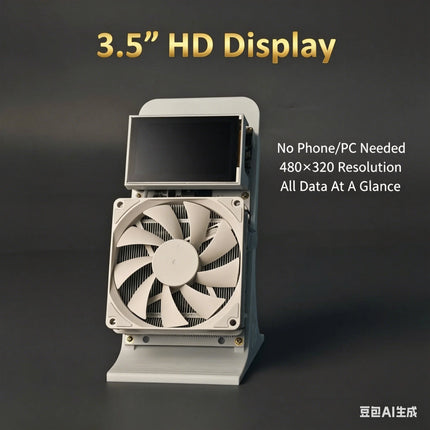 YYSLuping Mini Home Miner 3.5-inch Big Screen High Hashrate Low Noise Crypto ASIC Mining Machine with Back Fan Equipped desk fan