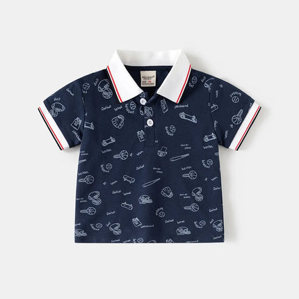 2026 Summer Cotton Boy's Polo Shirt Kids Clothes Children Top Wear Boys Clothes Short Sleeve Toddler Costumes