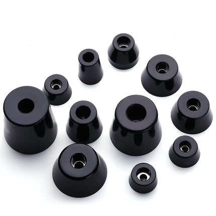 8pcs Anti Slip Furniture Legs Feet Black Speaker Cabinet Bed Table Box Conical Rubber Shock Pad Floor Protector Furniture Parts