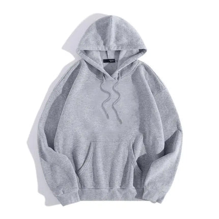 Men's New Solid Loose Street Casual Hooded Long Sleeve Simplicity Fashion Pullovers Top Korean Trend Men Clothes Spring Autumn