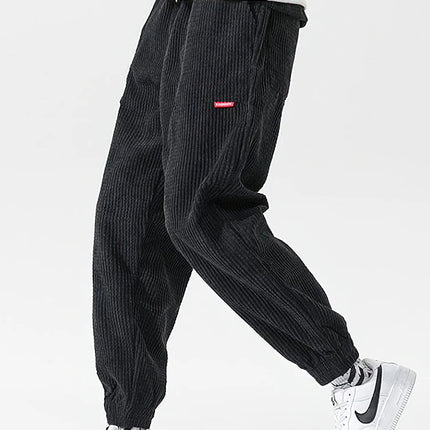 Baggy Corduroy Jogger Pants Men Tech Fleece Sweatpants Man Autumn Winter Casual Harem Pants Male Sport Thermal Trousers
