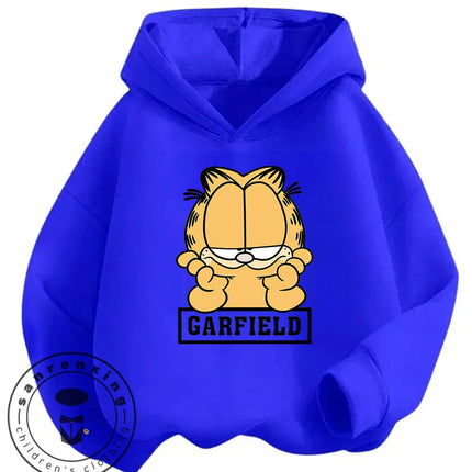 Kids Garfield Street Casual Hoodie Boys Girls Autumn Winter Cute Kawaii Fashion Cartoon Outdoor Tops 3 14 Years