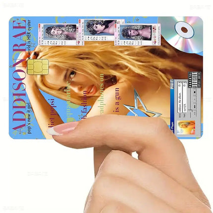 Trendy Pop Singer Addison Rae 'Diet Pepsi' New Muisc Album Anime Young Debit Card Sticker Film Case Front Tape Small Big Chip