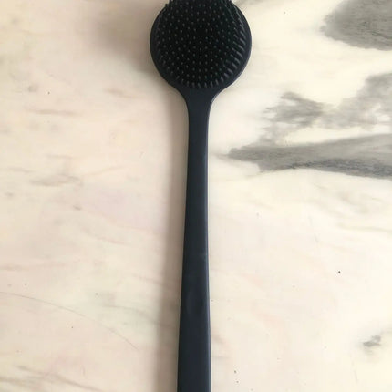 Silicone Bath Brush Long Handle Double-Sided Extended Bathing Scrubbing Massage Brush Back Scrubber for Men and Women