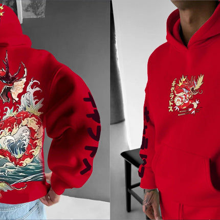 Pokémon Men's Hoodie 2025 Autumn/Winter Anime Gyarados Print Loose Street Casual Japanese Trendy Versatile Original Jumper Top