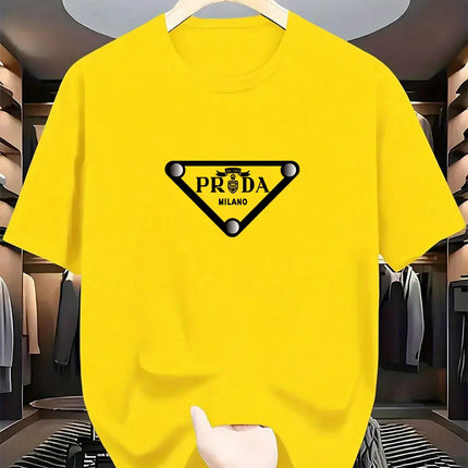2026 New  men's Milan fashion trend international brand printed T-shirt, pure cotton round neck, casual urban luxury high-endY2K