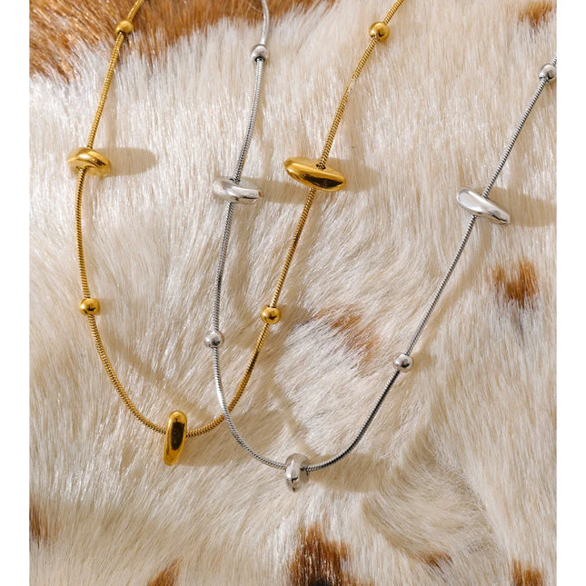 Yhpup Gift New Style Stainless Steel Exquisite Chain Necklace Bracelet Bangle Set Gold & Platinum Plated Stylish Unique Jewelry