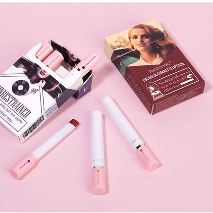 4 pcs/set Cigarette Lipstick Set Long Lasting Lip Glaze Matte Lip Gloss Waterproof Lip Stick Tube Nude Lip Tint Makeup Cosmetics