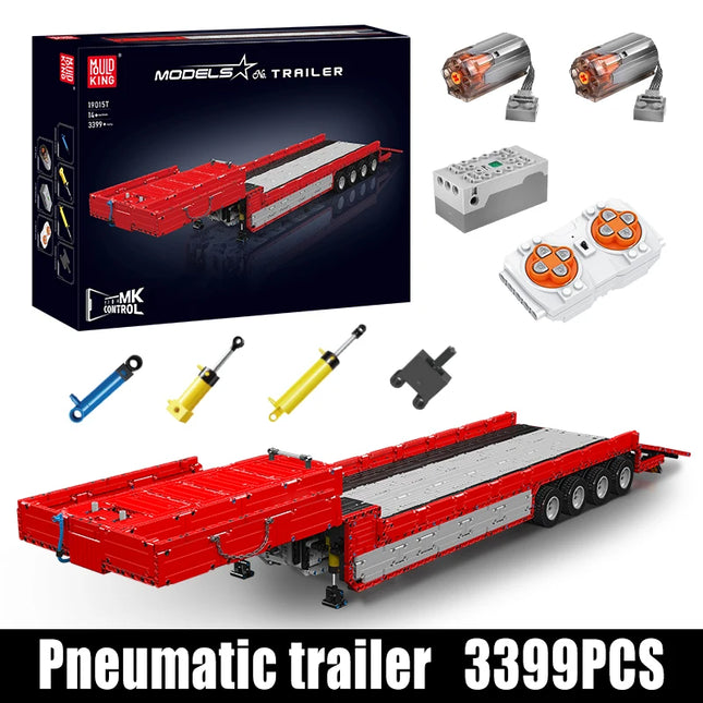 Mould King 19015T Technical Car Building Block APP& RC Remote Control Trailer Model Set Assembly Truck Brick Kids Christmas Gift