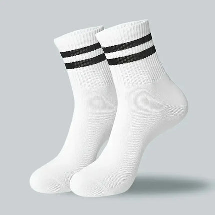 10/20 Pairs Striped Crew Socks - Men Women Breathable All-Season Casual / 10/20 Paires Chaussettes Rayées - Unisexe