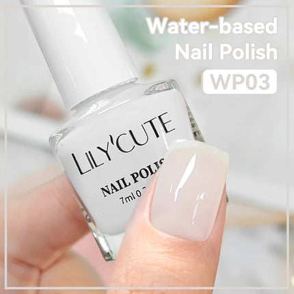 LILYCUTE 7ml Water-Based Nail Polish 40 Colors Long Lasting Quick Drying No Need of Lamp to Cure Nail Supplies For Nail Manicure