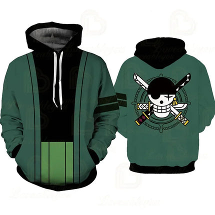 Luffy Men Jackets Streetwear Printed At Night Sweatshirts One P Thicken Fleece Hoodies Homme Winter Clothes Keep Warm Hoodie