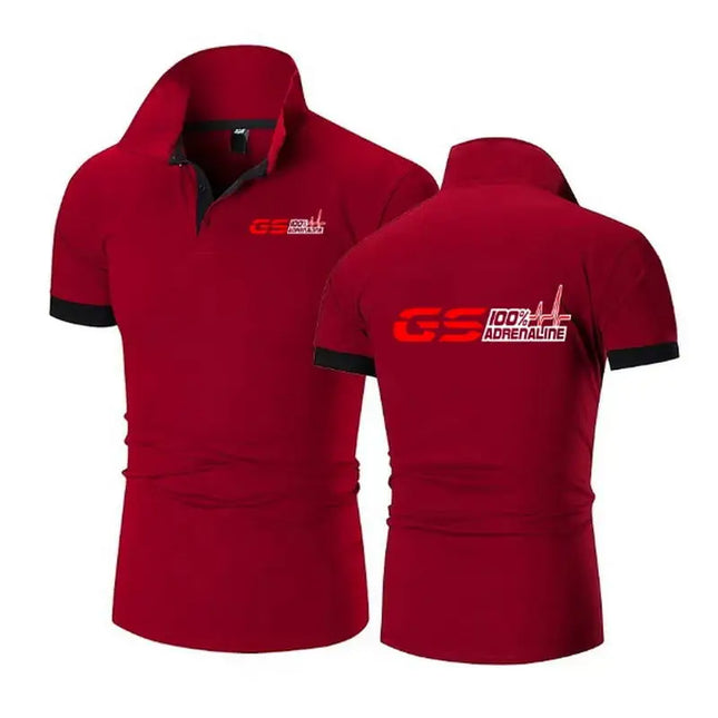 GS 100% Adrenaline Motorcycle Biker Fan Short Sleeve POLO Shirt Tee Shirts GS1200 F1 M3 M4 M5 M6 X5 X6 Polo TShirt S-5XL