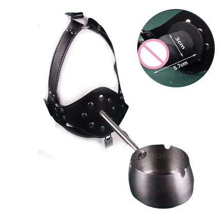 Silicone Dildo Bdsm Mouth Plug Slave Dog Mask Gag Training Ashtray+Asphyxia Gag Bondage Open Mouth Sex Toy Adult Game For Couple