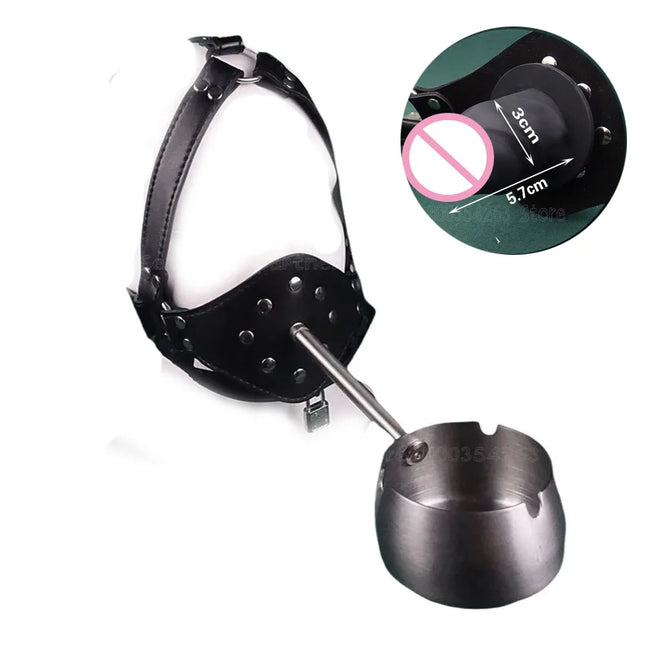 Silicone Dildo Bdsm Mouth Plug Slave Dog Mask Gag Training Ashtray+Asphyxia Gag Bondage Open Mouth Sex Toy Adult Game For Couple