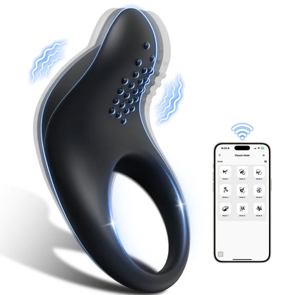 Vibrating Cock Ring Men Adjustable Buckle Penis Ring for Ejaculation Delay Testis Clitoris Stimulation Sex Toy for Couples