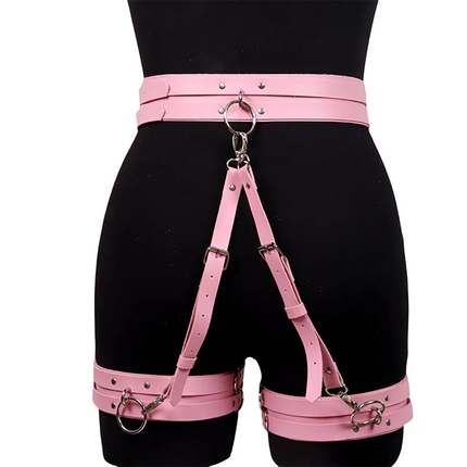 Trendy Sexy Women Leather Thigh Garter Bandage Leg Harness Fetish BDSM Adjustable Leg High Waist Stocking Belt Gothic Clothing