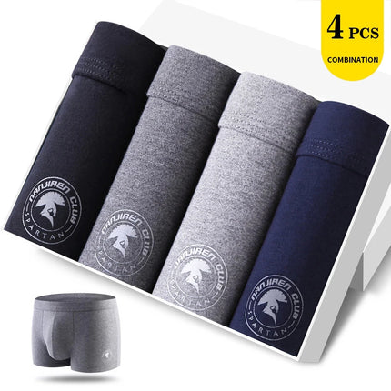 4pcs Men's Panties Sexy Shorts Cotton Underwear Male Breathable Boxers Solid Boxer Shorts Brand Underpants