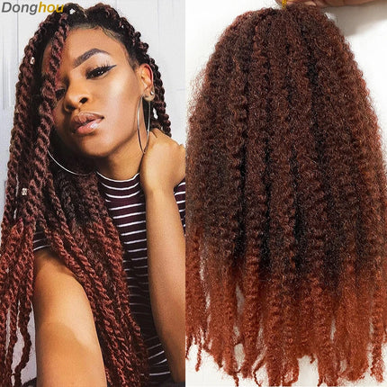 Marley Hair 18 Inch Synthetic Marley Braiding Hair Ombre Black Brown Blonde Grey 350 for Afro Kinky Marley Twist Braiding Hair