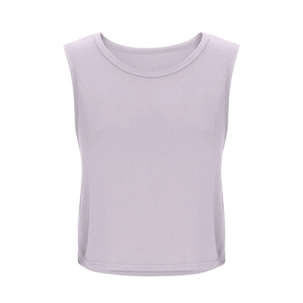 Women Sleeveless Yoga Tops Breathable Blouse Cover Up Gym Workout Cool T-Shirt Running Short Tank Crop Top Athletic Vest